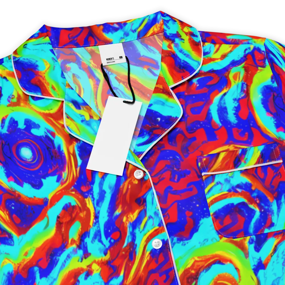 Vermilion Whirlpool on Women's Short Sleeve Pajama Top — Product details