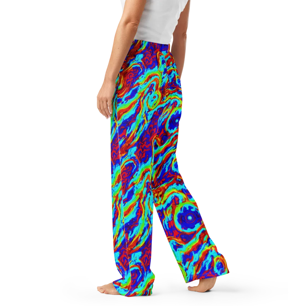 Vermilion Whirlpool on Women's Pajama Pants — Left