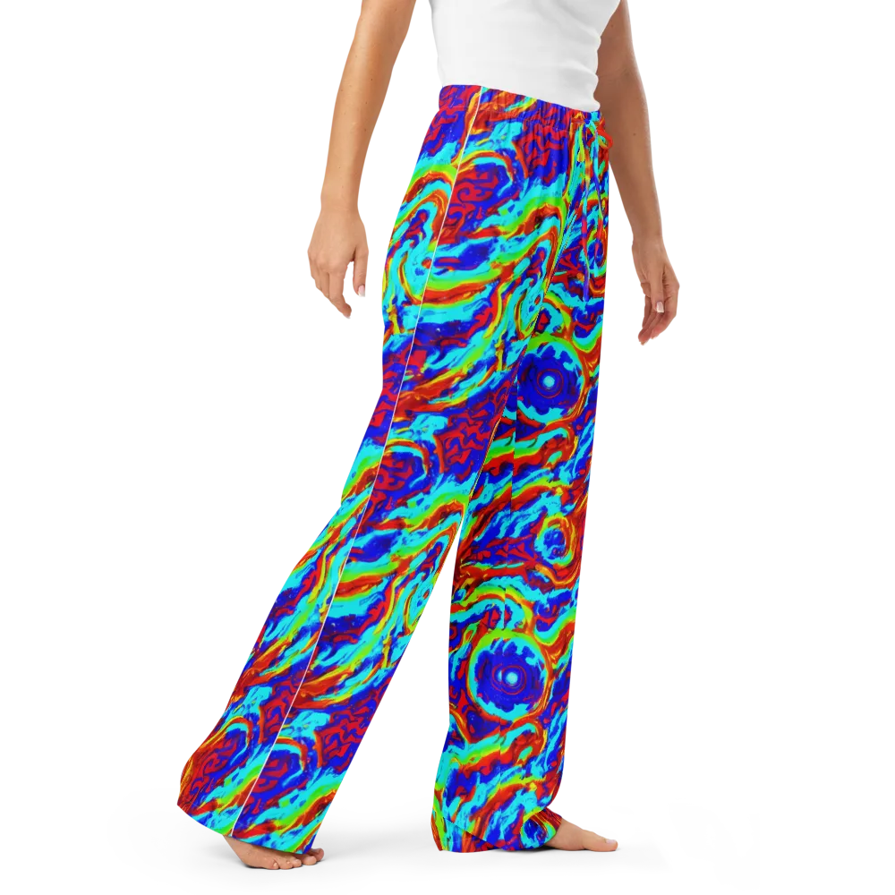 Vermilion Whirlpool on Women's Pajama Pants — Right Front