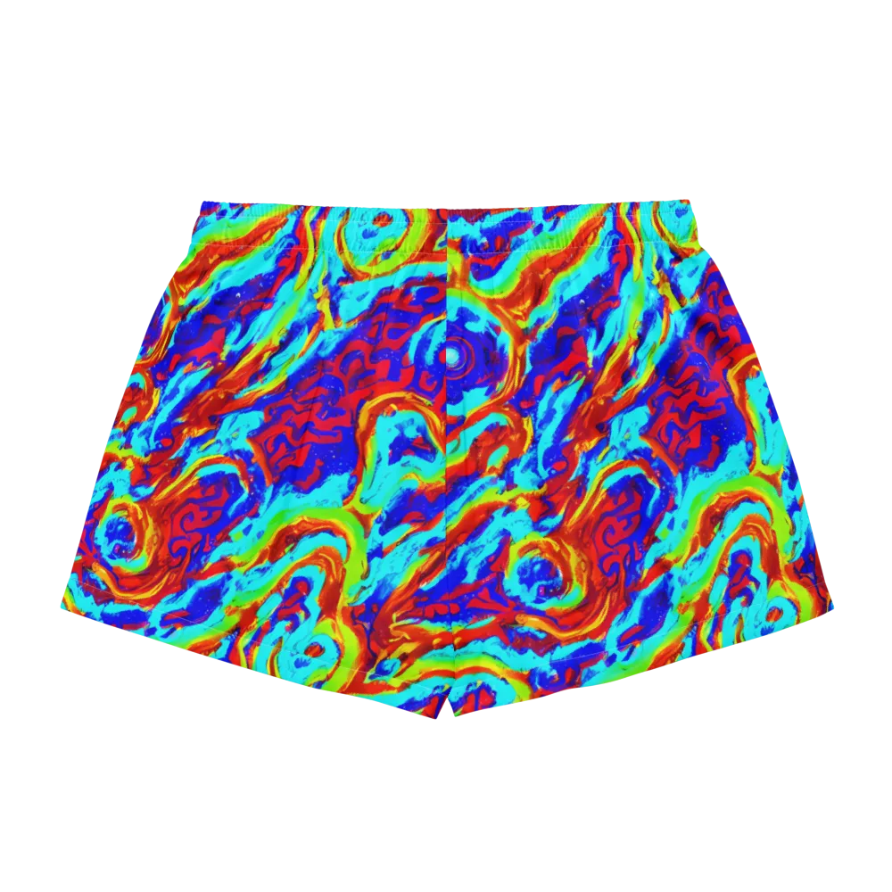 Vermilion Whirlpool on Women's Pajama Shorts — Back