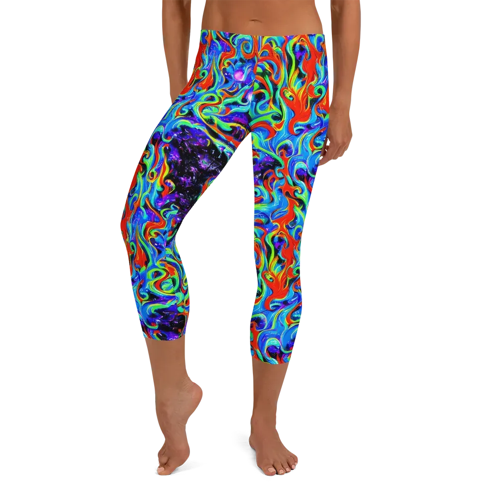 Sapphire Serpentine on Capri Leggings — Front