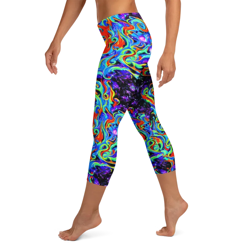 Sapphire Serpentine on Capri Leggings — Left