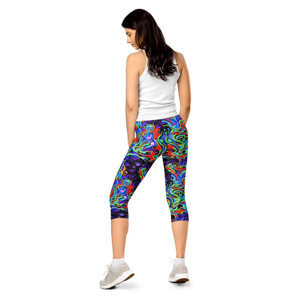 Sapphire Serpentine on Capri Leggings — Back