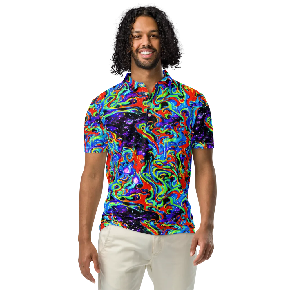 Sapphire Serpentine on Men's Slim Fit Polo Shirt — Front