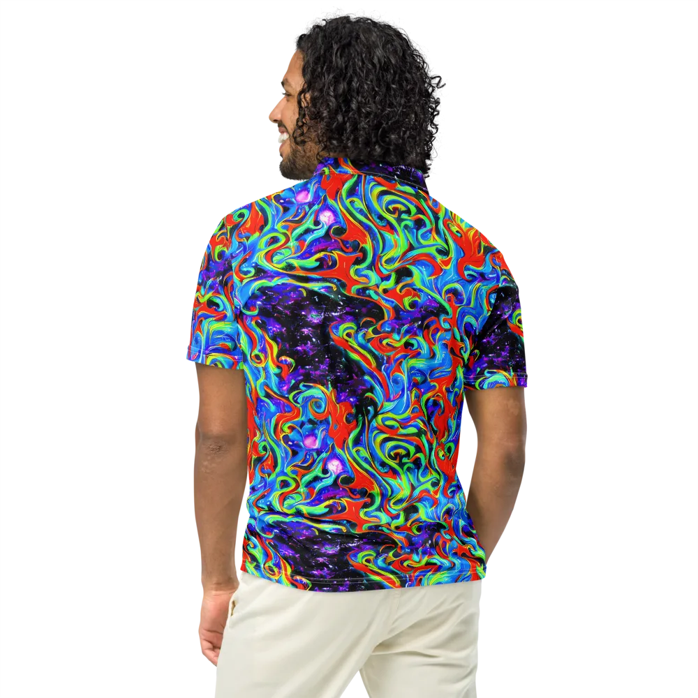 Sapphire Serpentine on Men's Slim Fit Polo Shirt — Back