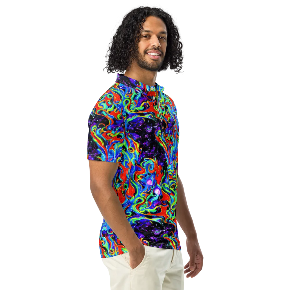 Sapphire Serpentine on Men's Slim Fit Polo Shirt — Right Front