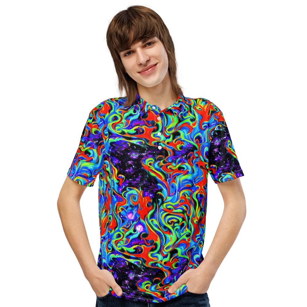 Sapphire Serpentine on Men's Slim Fit Polo Shirt — Front