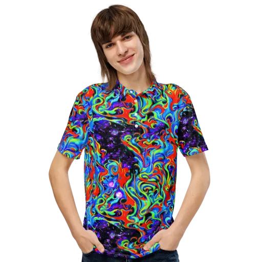 Sapphire Serpentine on a Men's Slim Fit Polo Shirt