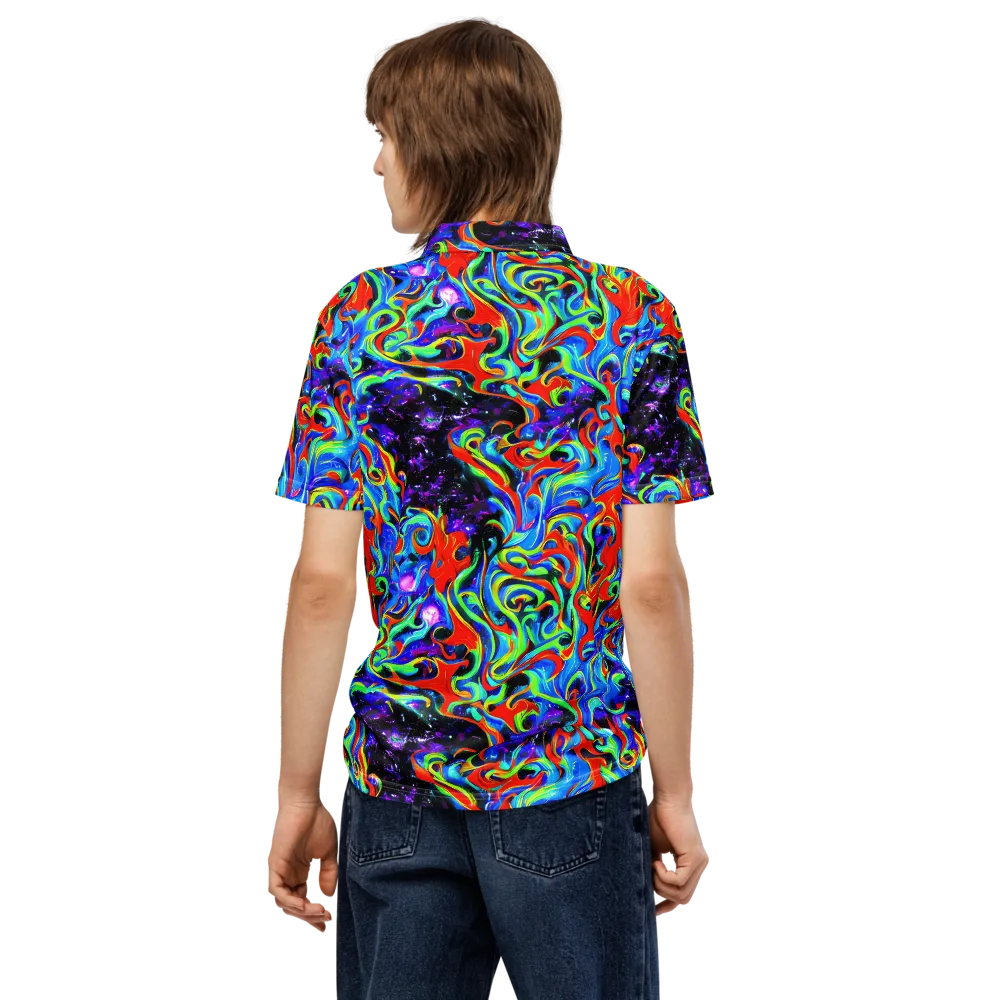 Sapphire Serpentine on Men's Slim Fit Polo Shirt — Back