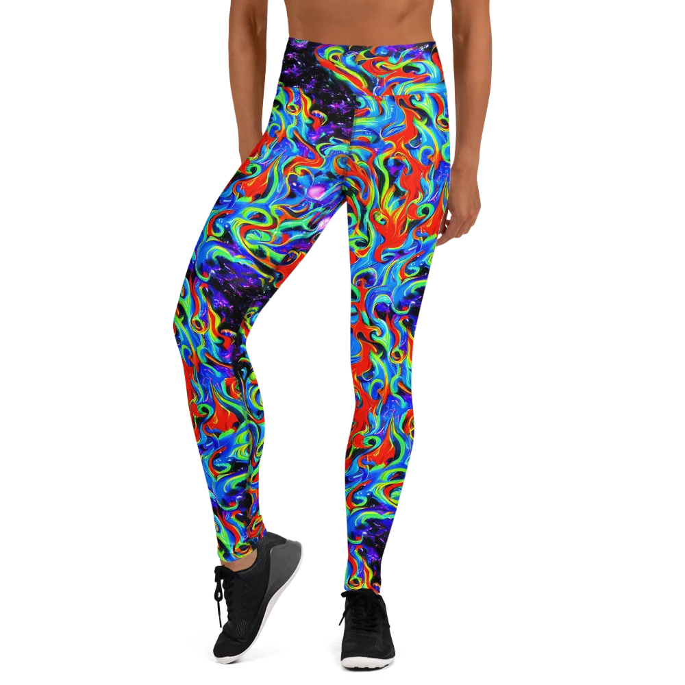Sapphire Serpentine on Yoga Leggings — Front