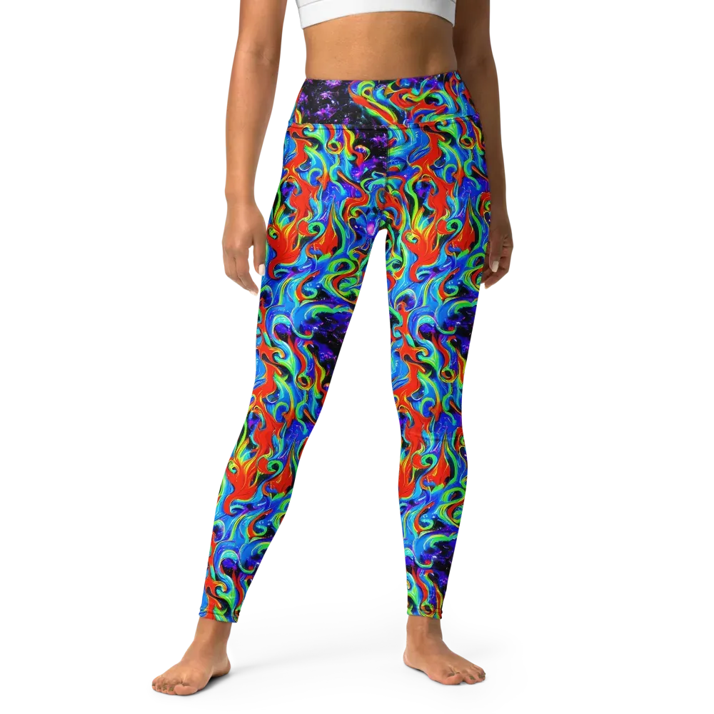 Sapphire Serpentine on Yoga Leggings — Front