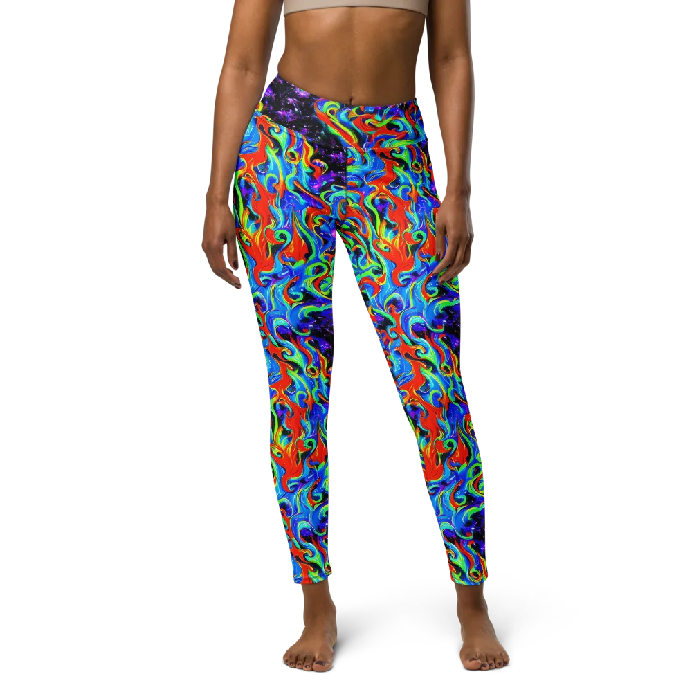 Sapphire Serpentine on Yoga Leggings — Front