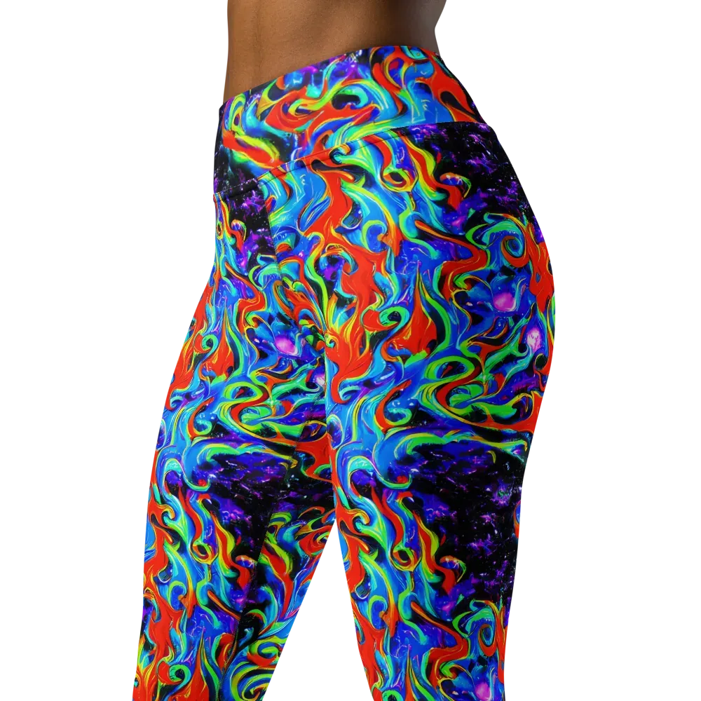 Sapphire Serpentine on Yoga Leggings — Left Front
