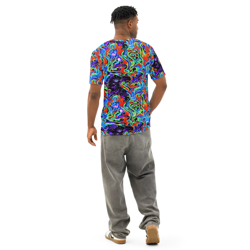 Sapphire Serpentine on Men's Cotton Crew Neck T-Shirt — Back