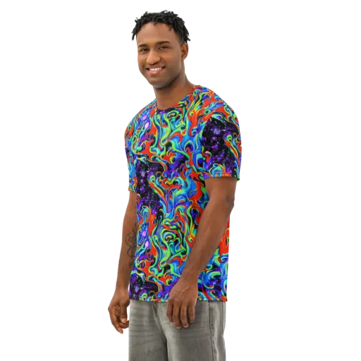 Sapphire Serpentine on a Men's Cotton Crew Neck T-Shirt