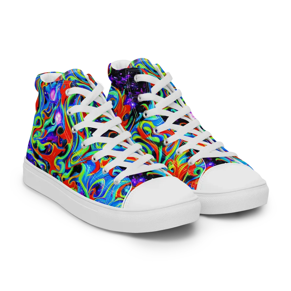 Sapphire Serpentine on Men's High Top Canvas Shoes — Right Front