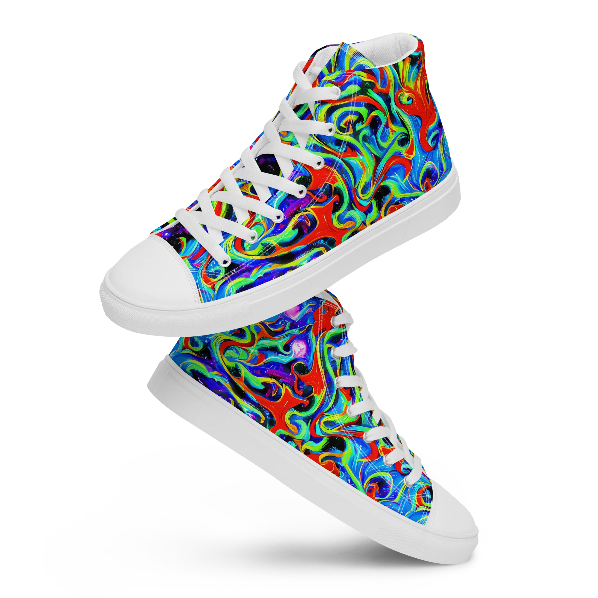 Sapphire Serpentine on Men's High Top Canvas Shoes — Front