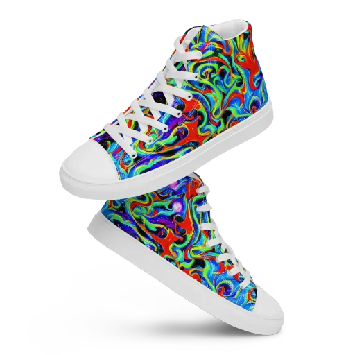 Sapphire Serpentine on a Men's High Top Canvas Shoes