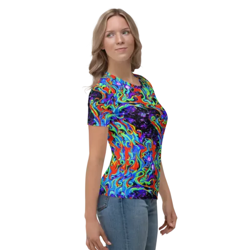 Sapphire Serpentine on a Women's Crew Neck T-Shirt