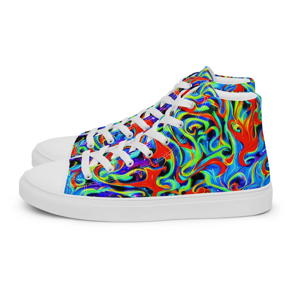 Sapphire Serpentine on Women's High Top Canvas Shoes — Left