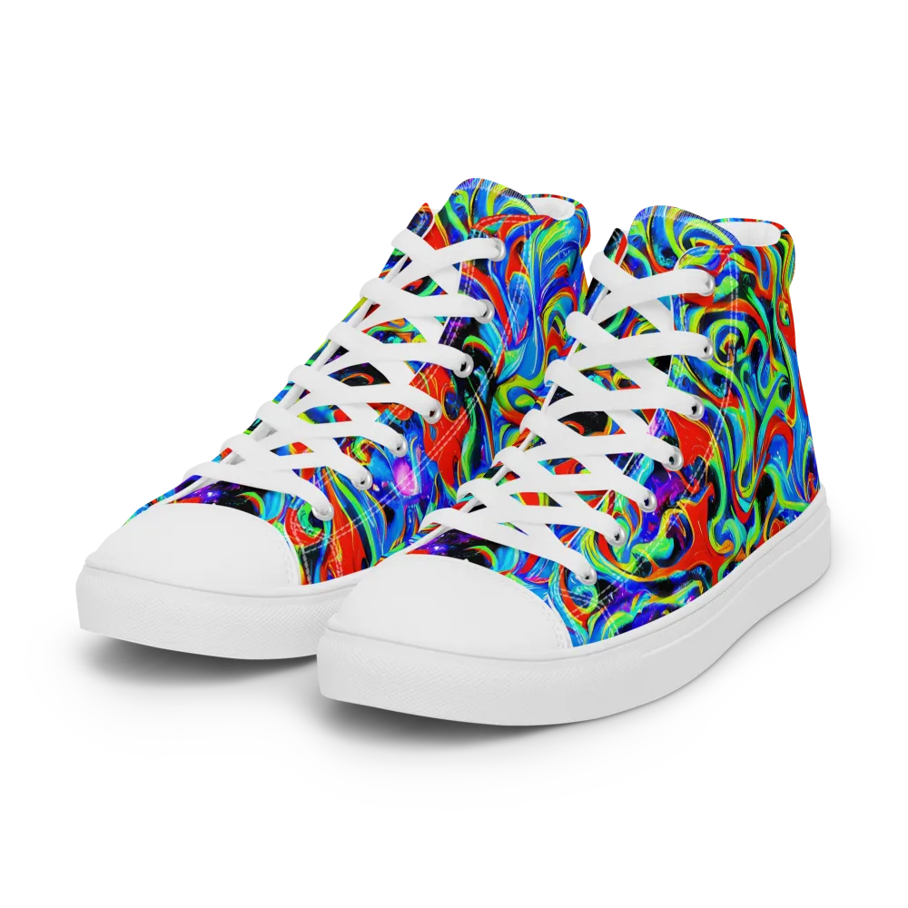 Sapphire Serpentine on Women's High Top Canvas Shoes — Left Front