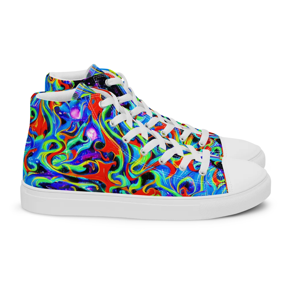 Sapphire Serpentine on Women's High Top Canvas Shoes — Right