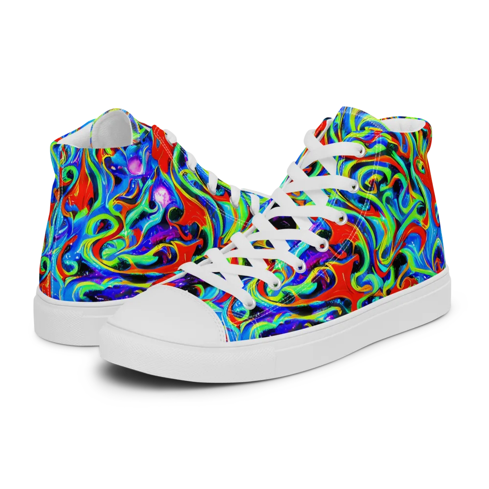 Sapphire Serpentine on Women's High Top Canvas Shoes — Left