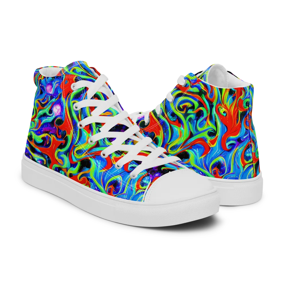 Sapphire Serpentine on Women's High Top Canvas Shoes — Right
