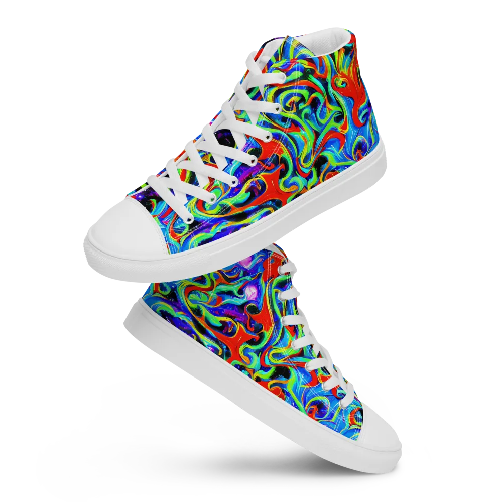 Sapphire Serpentine on Women's High Top Canvas Shoes — Front