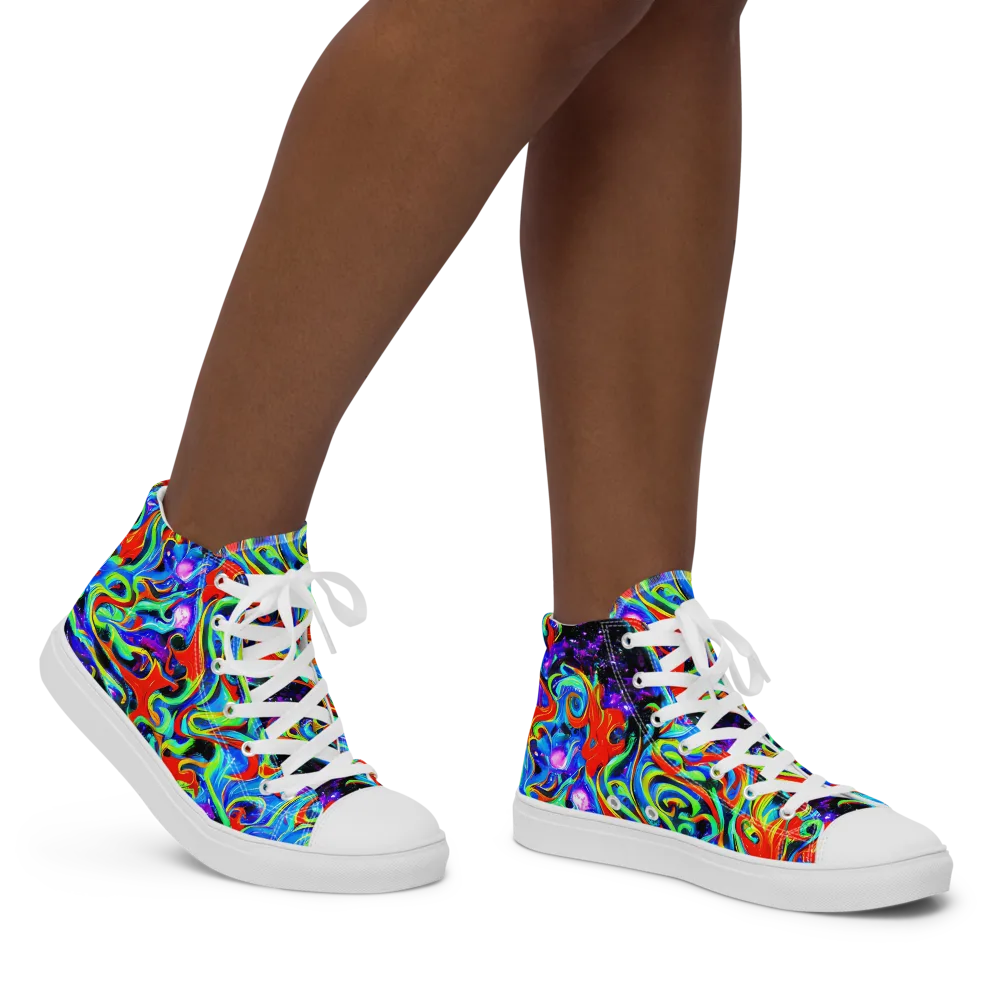 Sapphire Serpentine on Women's High Top Canvas Shoes — Right