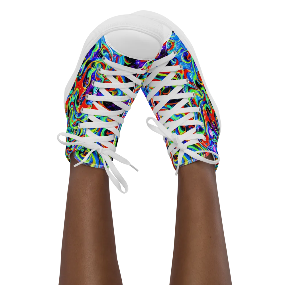Sapphire Serpentine on Women's High Top Canvas Shoes — Front