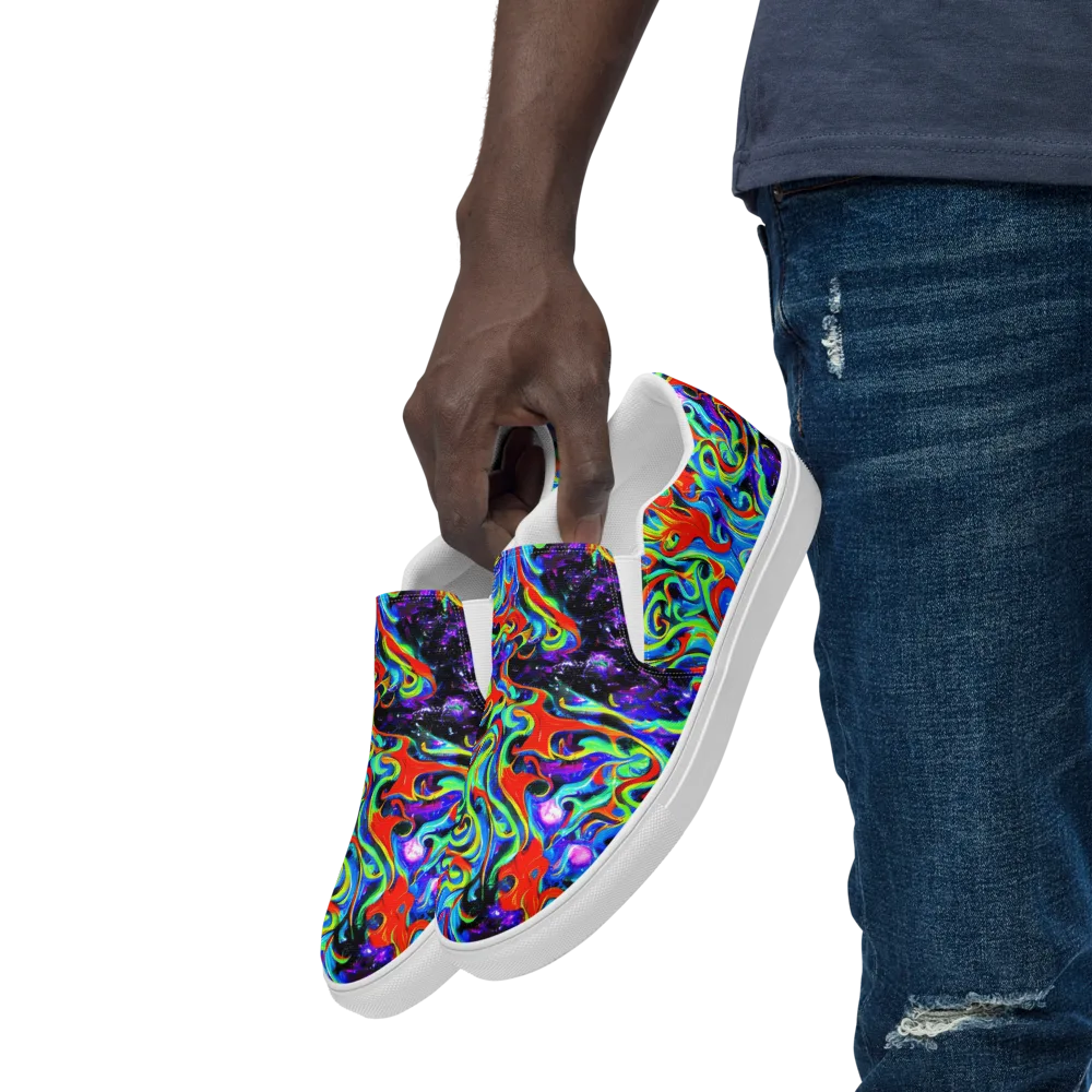 Sapphire Serpentine on Men's Slip-On Canvas Shoes — Left Front