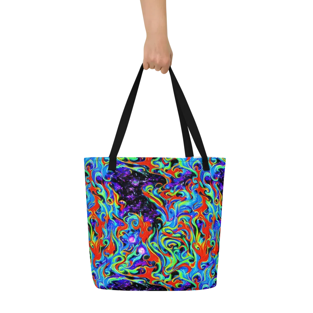 Sapphire Serpentine on Large Tote Bag W/ Pocket — Front