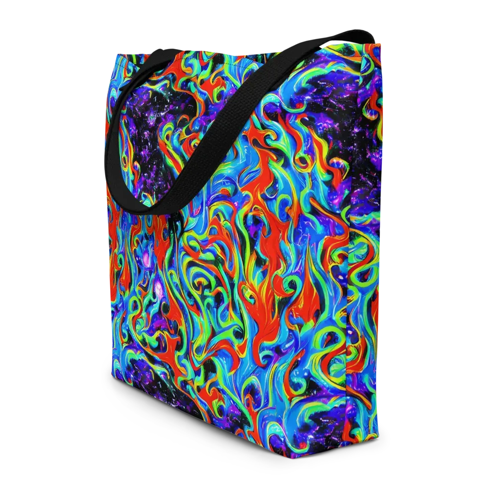 Sapphire Serpentine on Large Tote Bag W/ Pocket — Front