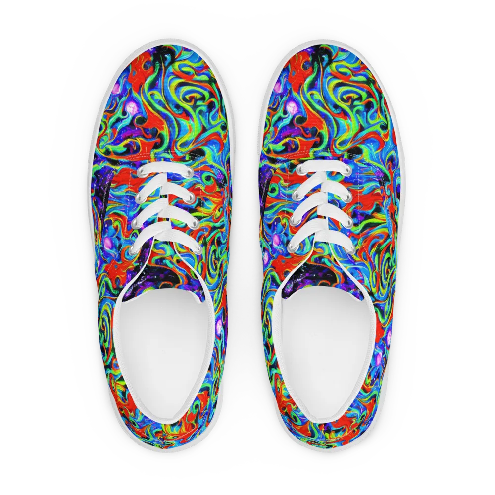 Sapphire Serpentine on Men's Lace-Up Canvas Shoes — Front