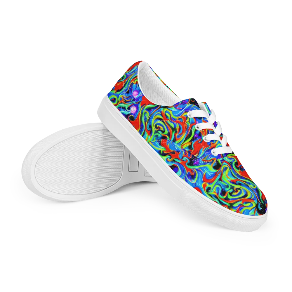 Sapphire Serpentine on Men's Lace-Up Canvas Shoes — Right Front