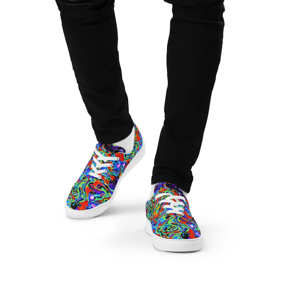 Sapphire Serpentine on Men's Lace-Up Canvas Shoes — Front