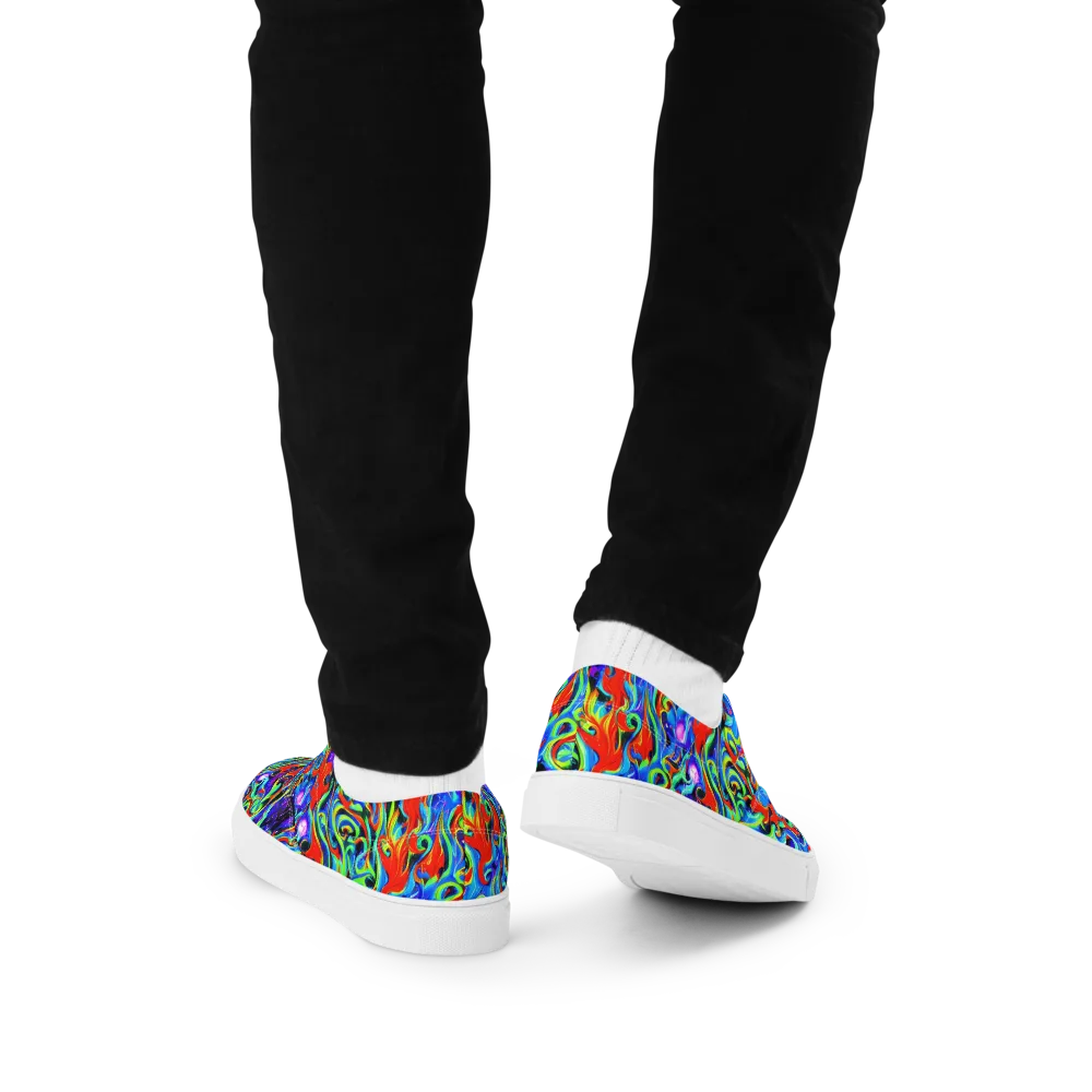 Sapphire Serpentine on Men's Lace-Up Canvas Shoes — Back