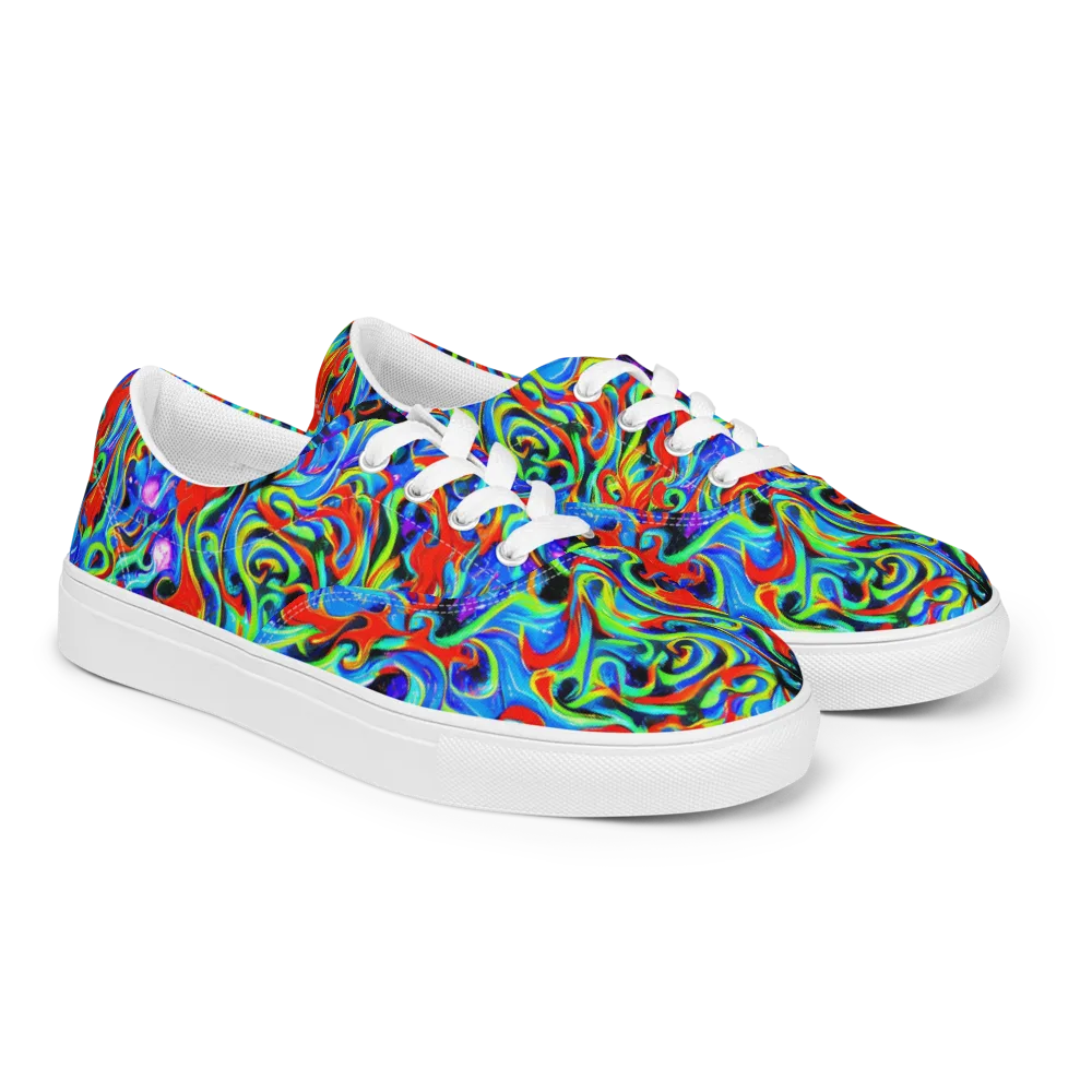 Sapphire Serpentine on Men's Lace-Up Canvas Shoes — Right Front