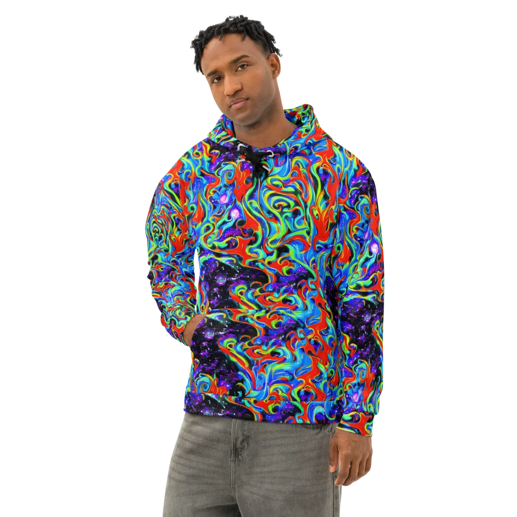 Sapphire Serpentine on Cotton Hoodie — Left Front