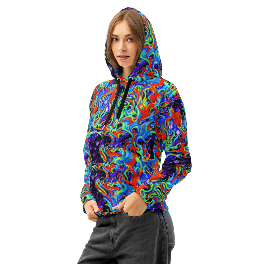 Sapphire Serpentine on Cotton Hoodie — Left Front