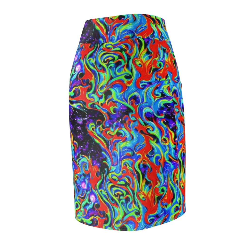 Sapphire Serpentine on Pencil Skirt — Back Side