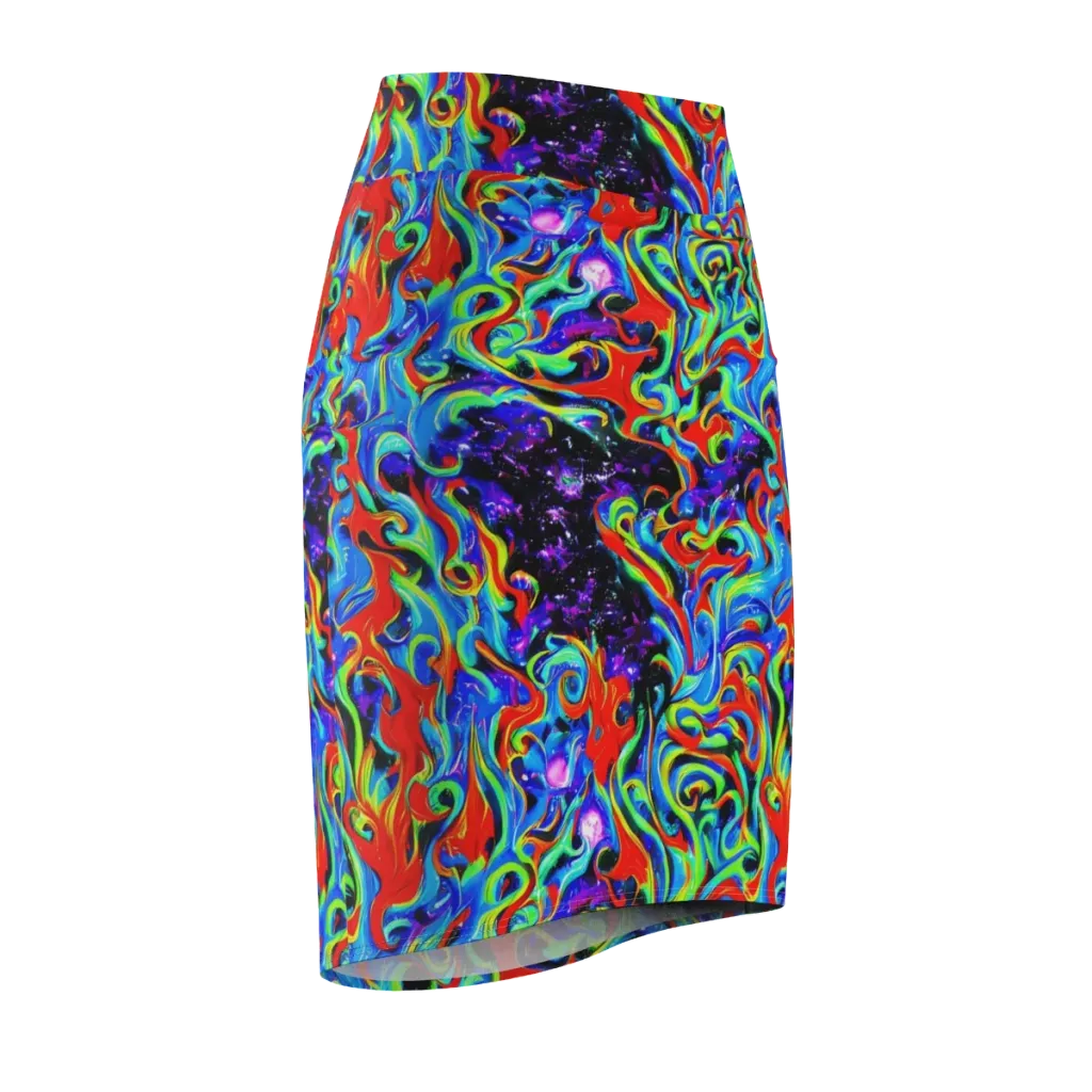 Sapphire Serpentine on Pencil Skirt — Front Side