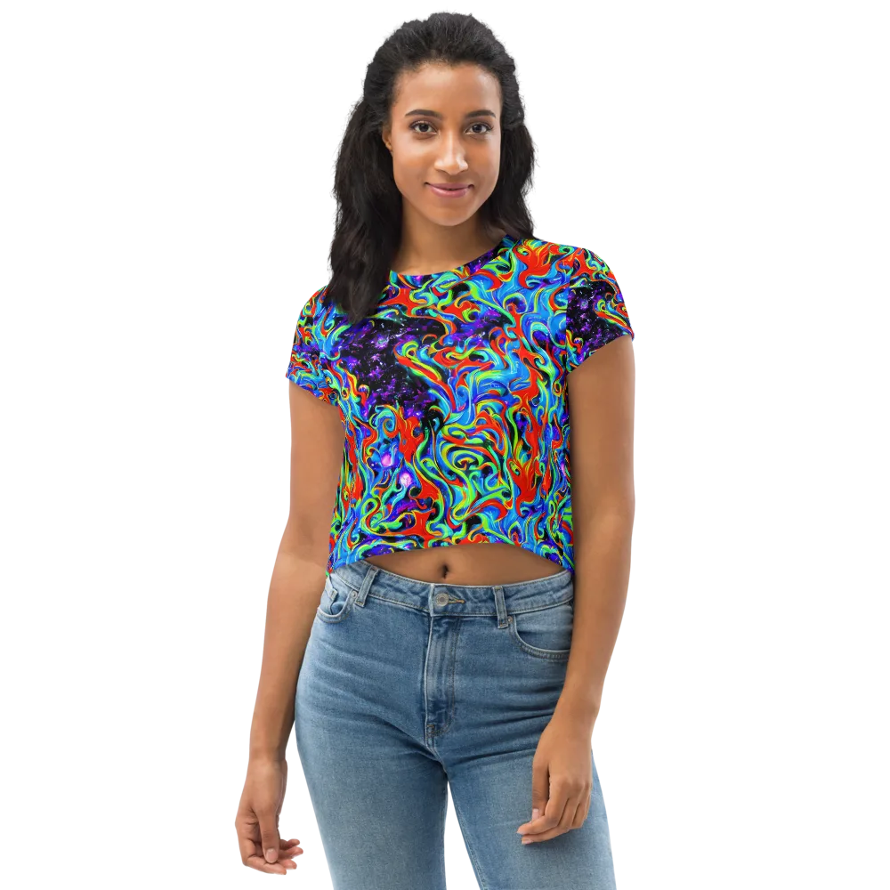 Sapphire Serpentine on Crop Tee — Front