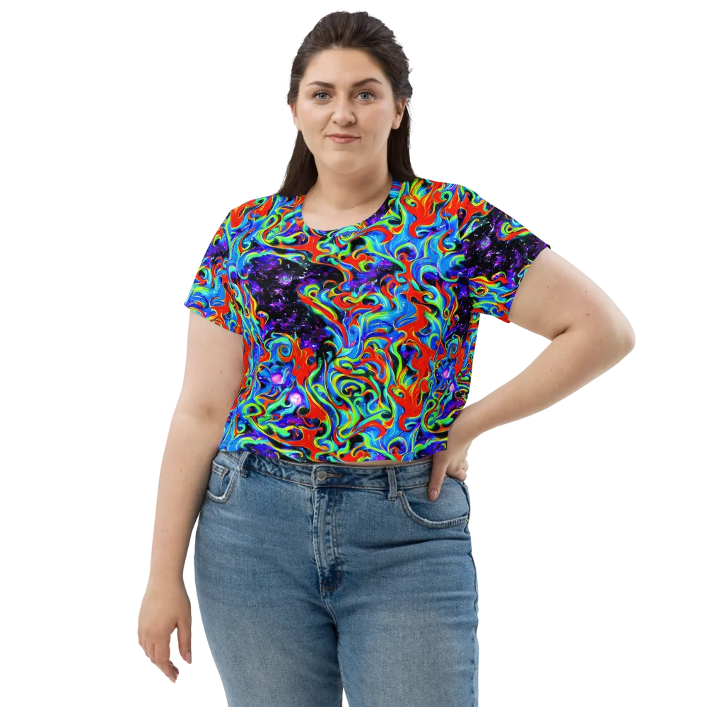 Sapphire Serpentine on Crop Tee — Front