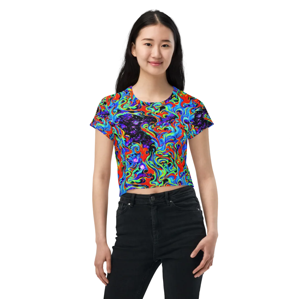 Sapphire Serpentine on Crop Tee — Front