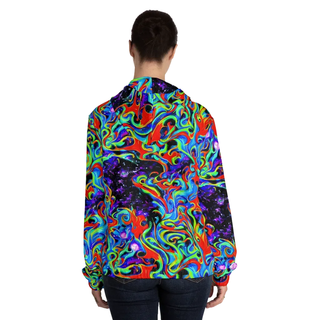 Sapphire Serpentine on Women's Full-Zip Hoodie — Back On Person