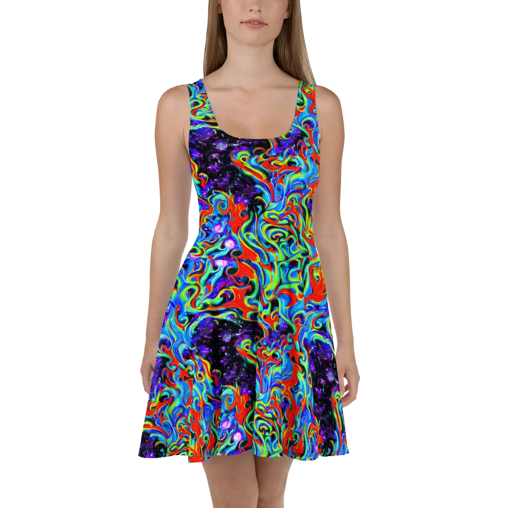 Sapphire Serpentine on Skater Dress — Front
