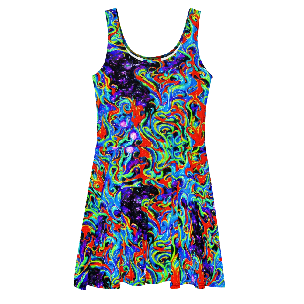 Sapphire Serpentine on Skater Dress — Front