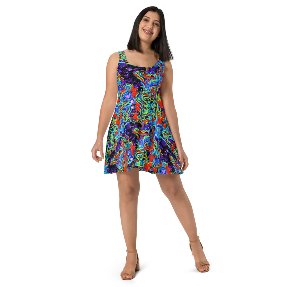 Sapphire Serpentine on Skater Dress — Front